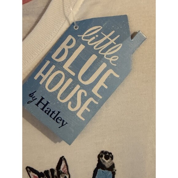 Hatley OSFA The Cat's Pajamas Cream Short Sleep Shirt NWT - Picture 6 of 9